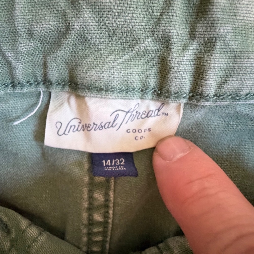 Universal Thread Utility Pants Womens 14/32 Green Wide Leg Cropped High Rise - Picture 2 of 9